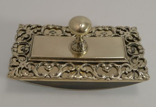 Smart Antique English Brass Rocking Blotter C.1890