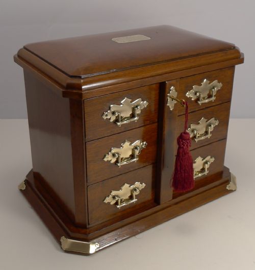 Top Quality Antique English Cigar Cabinet / Humidor C.1912 - Naval Interest