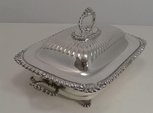 fig 1. Superb Antique Silver Plated Meat Entree Dish by Hukin and Heath c.1890