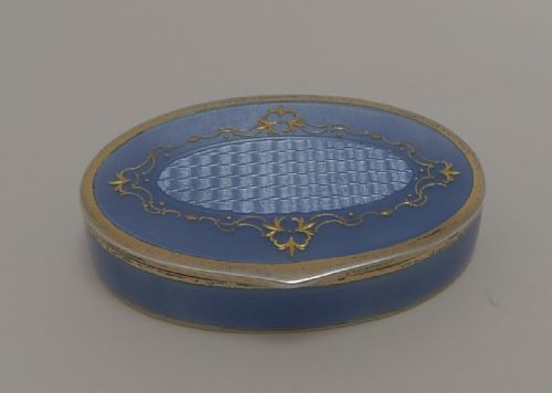 fig 1. Exquisite Antique Sterling Silver and Purple Enamel Pill Box