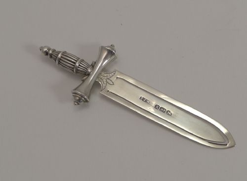 Handsome Victorian English Sterling Silver Bookmark - 1887