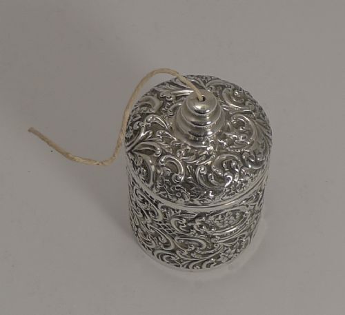 fig 1. Antique English Sterling Silver String or Twine Box - 1900