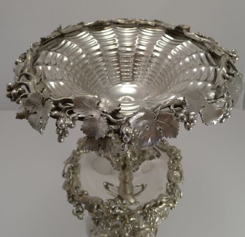 fig 1. Grand English Elkington Silver Plate Fruit Centerpiece - 1857