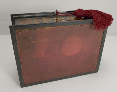 RARE ANTIQUE FRENCH EBONY AND INTRICATELY INLAID BOX DOVE C1860 - ADDITIONAL PHOTO 7