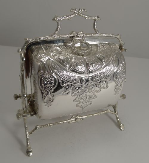 Rare Antique English Staniforth's Folding Biscuit Box - Zodiac Wheel C.1890