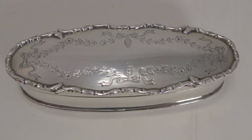 fig 1. Pretty Antique English Sterling Silver Ring Box For Five Rings