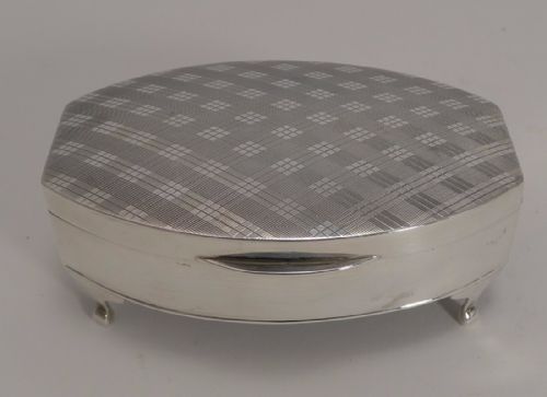 Vintage English Sterling Silver Jewelry Box - 1923