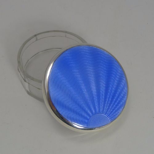 Art Deco Stelring Silver and Guilloche Enamel Box - 1933