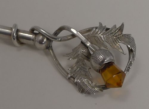 fig 1. Antique Sterling Silver Letter Opener - Scottish Thistle - 1909