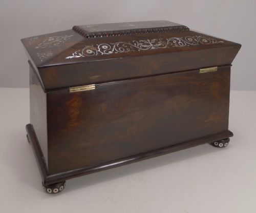 fig 1. Grand English William IV Rosewood and Mother of Pearl Jewellery Box c.1830