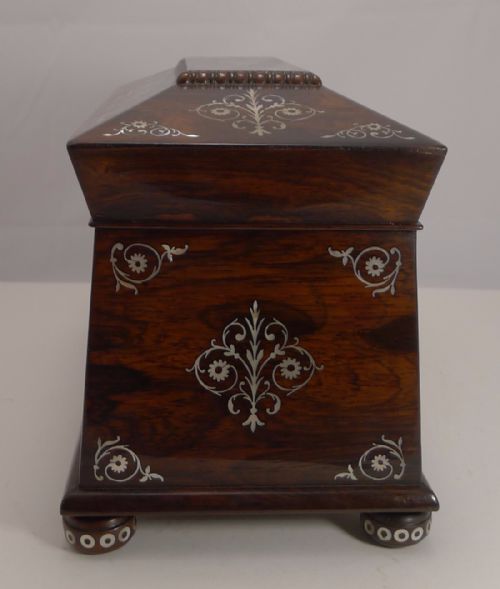 fig 2. Grand English William IV Rosewood and Mother of Pearl Jewellery Box c.1830