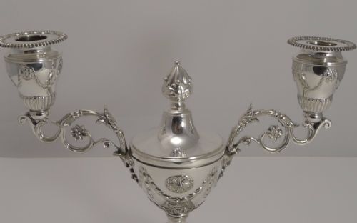 fig 2. Magnificent Novelty Silver Plated Candelabra Inkwell by Martin Hall c.1890