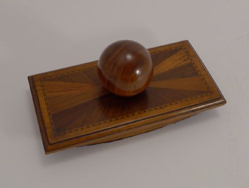 Handsome Antique English Wooden Rocking Desk Blotter C.1910