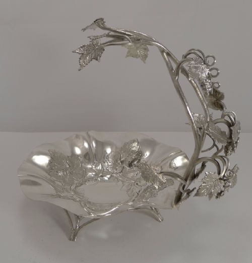 fig 1. Fine Quality English Silver Plated Grape Dish By Walker and Hall - 1899