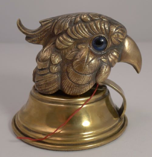 Rare Novelty Figural Twine Cutter - Parrot with Glass Eyes C.1880