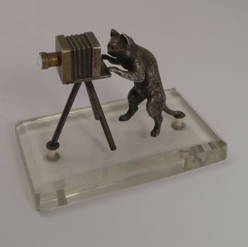 Superb Antique Austrian Figure - Cat Photographer C.1910