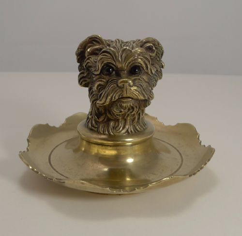 fig 2. Antique Figural Inkwell - Greyfriars Bobby - Dog - c.1880