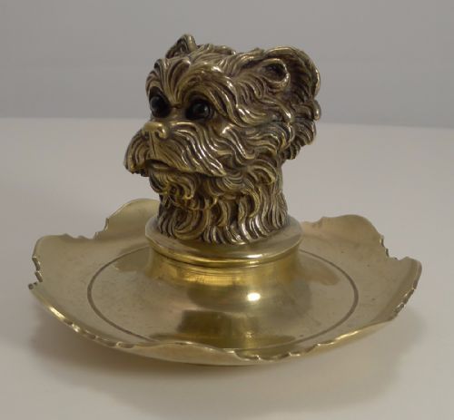 fig 3. Antique Figural Inkwell - Greyfriars Bobby - Dog - c.1880