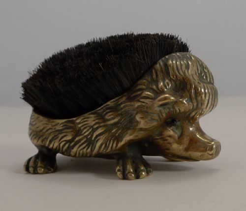 Antique English Figural Pen Nib Wipe - Hedgehog C.1880