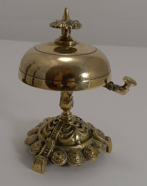 Antique English Brass Desk / Counter Bell C.1870