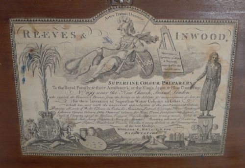 fig 1. Magnificent Georgian Artist Watercolor Paint Box by Reeves and Inwood c.1800