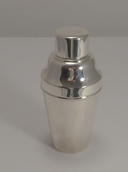 Art Deco Silver Plate Cocktail Shaker with Ice Breaker C.1930