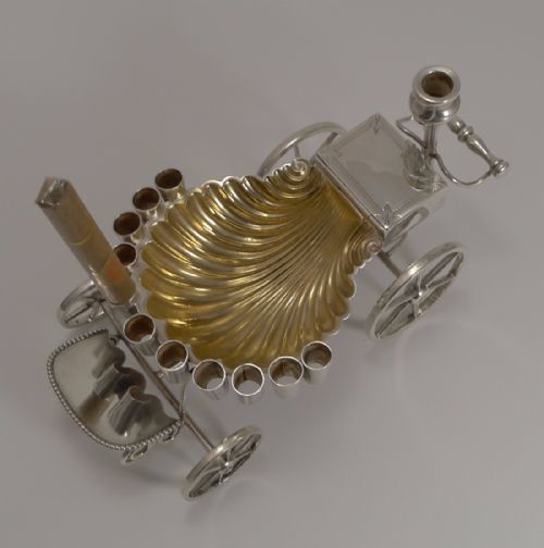 Antique English Novelty Cigar Cart / Server C.1890