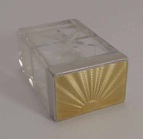 Top Quality English Cut Crystal and Sterling Silver Box - 1933