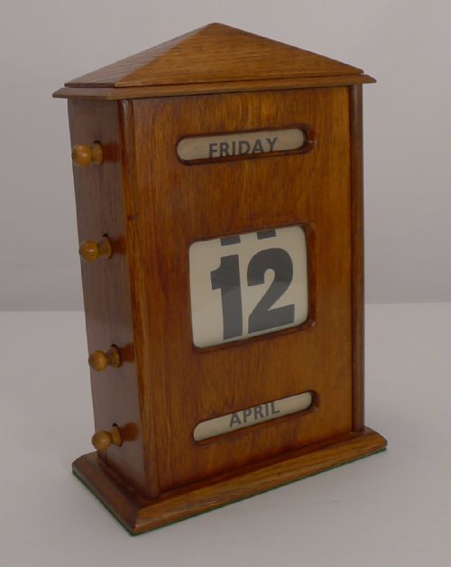 Very Large Antique English Mahogany Perpetual Calendar C.1915