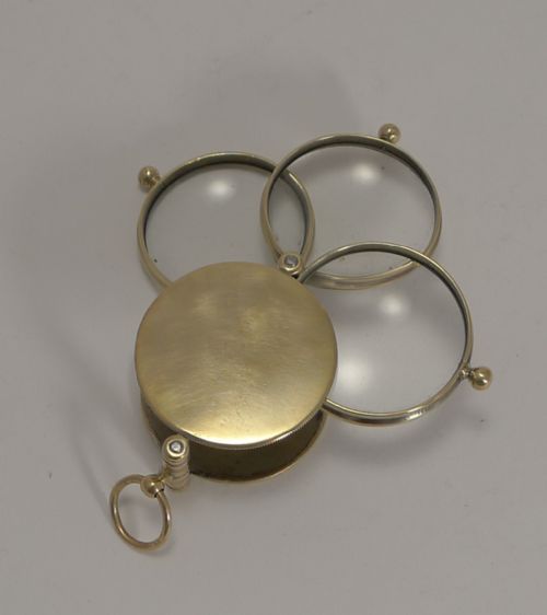 Fine Quality Large Victorian Triple Lens Magnifying Glass C.1890