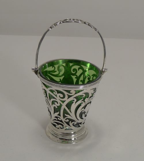 Fine Quality Victorian English Sterling Silver Basket - 1899