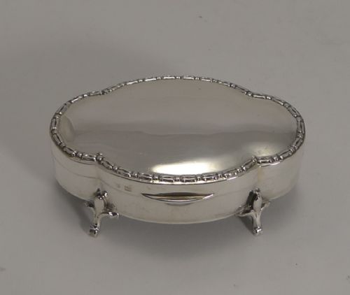 Stylish English Sterling Silver Box by Alexander Clark - 1921