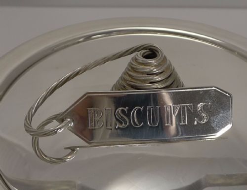 fig 1. Oversized Antique English Oak and Silver Plated Biscuit Barrel c.1890