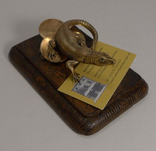 Fabulous Antique English Lizard Letter Clip C.1890