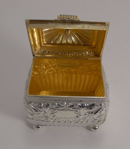 fig 2. Fine Quality Antique English Sterling Silver Tea Caddy - 1893