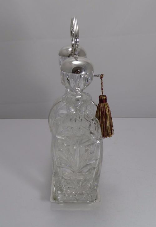 fig 1. Fabulous Vintage English Locking Cut Crystal Decanters c.1920
