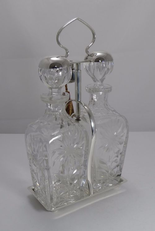 fig 2. Fabulous Vintage English Locking Cut Crystal Decanters c.1920