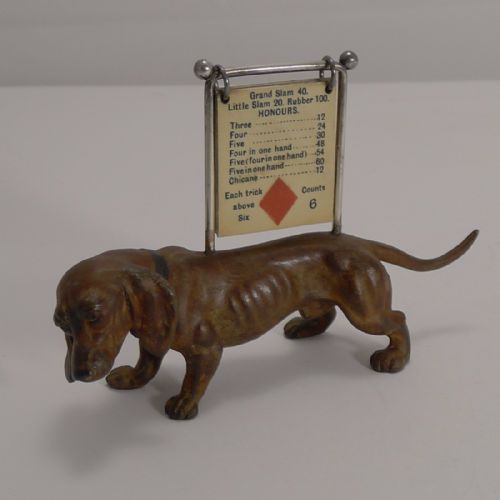 Antique English Figural Trumps Marker - Dog - Dachshund