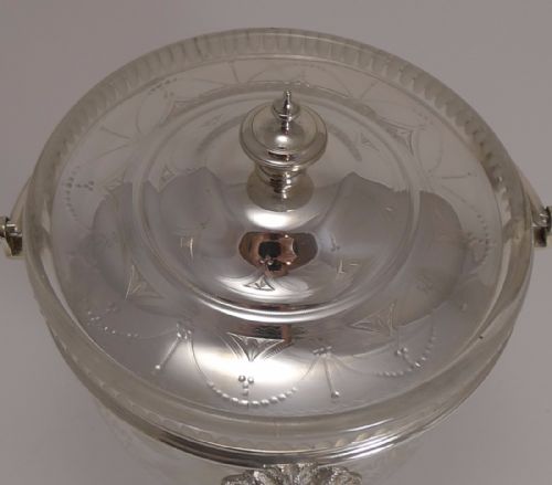 fig 1. Magnificent Antique Scottish Fern Engraved Biscuit Box c.1880