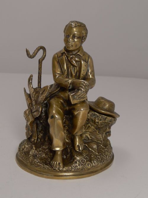 Antique English Blackamoor Inkwell / Pocket Watch Stand C.1880