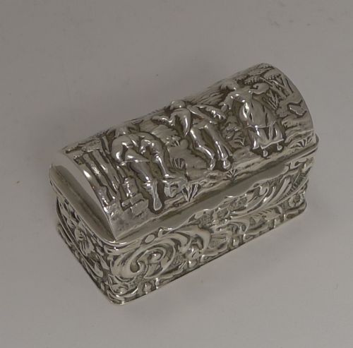 Antique English Sterling Silver Ring Box for Three Rings - 1910
