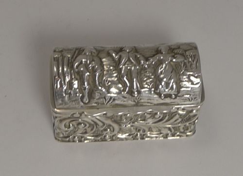 fig 1. Antique English Sterling Silver Ring Box For Three Rings - 1910