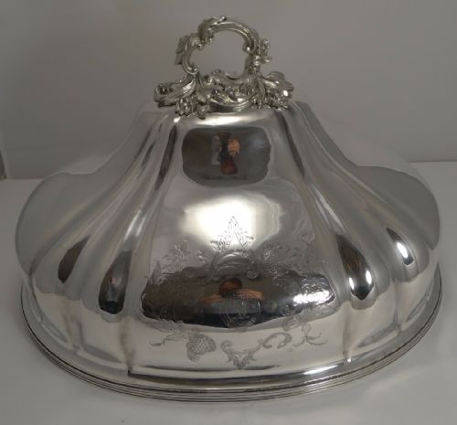 Huge English George III Old Sheffield Plate Food Dome C.1820 - 20"