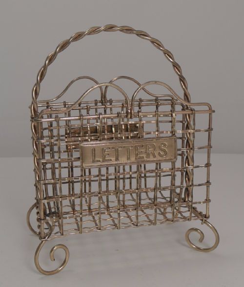 Antique English Brass Mesh Letters Rack C.1880