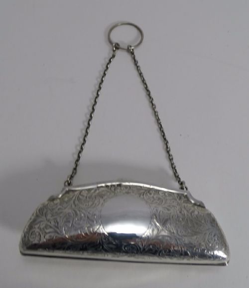 fig 1. Pretty Antique English Sterling Silver Purse - 1913