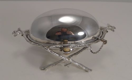 Antique English Silver Plate Revolving Butter Dish by Fenton Brothers C.1880