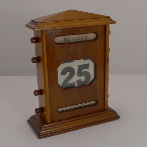 Very Large Antique English Mahogany Perpetual Calendar C.1900