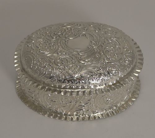 Grand Large Antique English Sterling Silver Box - 1894