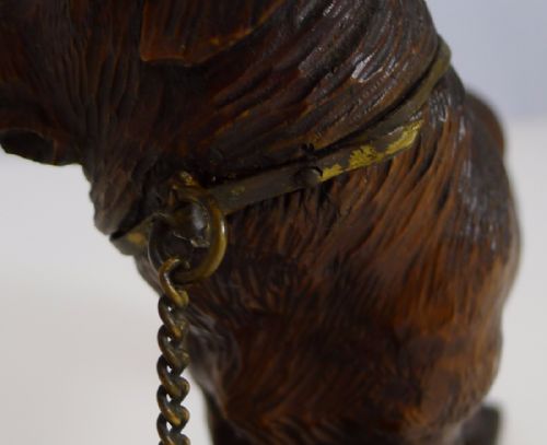 ANTIQUE FIGURAL BLACK FOREST INKWELL DOG ST BERNARD C1890 - ADDITIONAL PHOTO 6