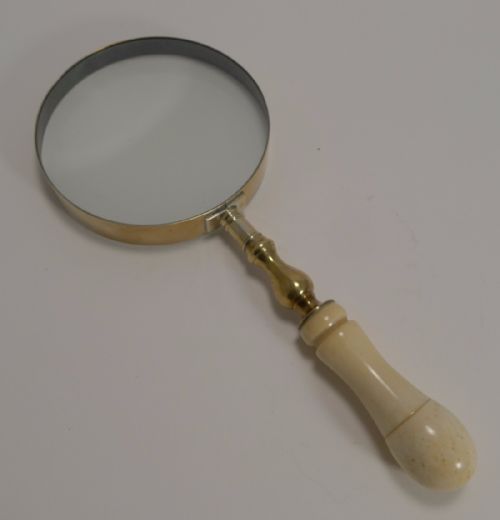 Mammoth Antique English Library / Map Magnifying Glass C.1900